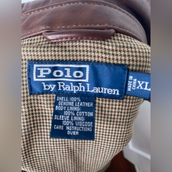 POLO RALPH LAUREN Luxury Brown Leather Jacket with Pockets - Picture 7 of 16